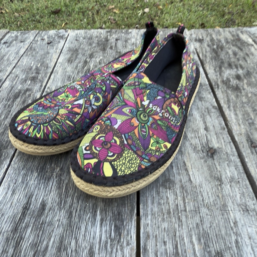 Sakroots Neoprene Ella Espadrille Floral Print Flats Womens 8M Shoes